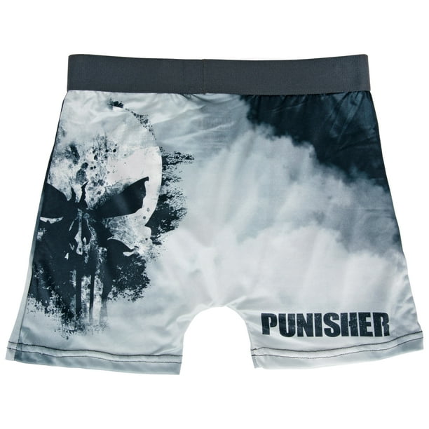 Marvel Punisher Smoke Skull Symbol Aero Boxer Briefs Underwear-Small  (28-30) 