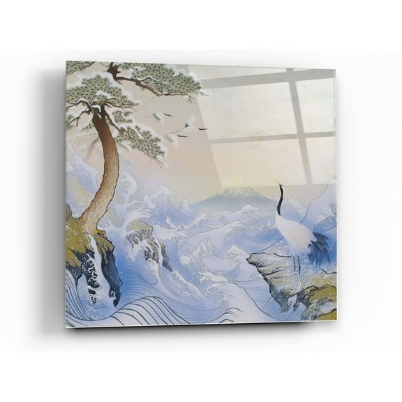 Epic Art 'Winter Waves' by Zigen Tanabe, Acrylic Glass Wall Art, 24"x24"