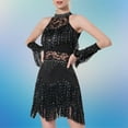 thumbnail image 2 of Vestido de baile con flecos y borlas para mujer, moda para fiesta temática, espectáculo, Festival Negro M, 2 of 8