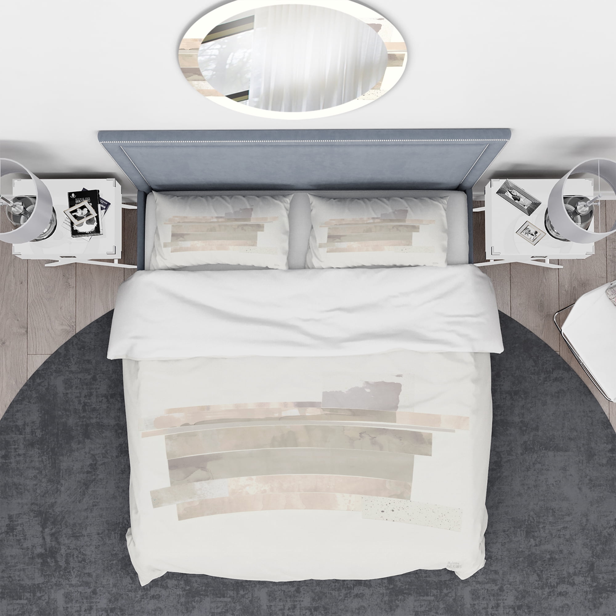 Designart 'Geometric Neutral Form II' Geometric Duvet Cover Set