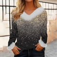 thumbnail image 5 of Blouses pour Femmes, Blouses pour Femmes Mode, Chandail Ample pour Femmes à Manches Longues en Peluche à Col en V Blouses Mode, Blouses pour Femmes Mode, Hauts à Manches Longues pour Femmes, 5 of 5