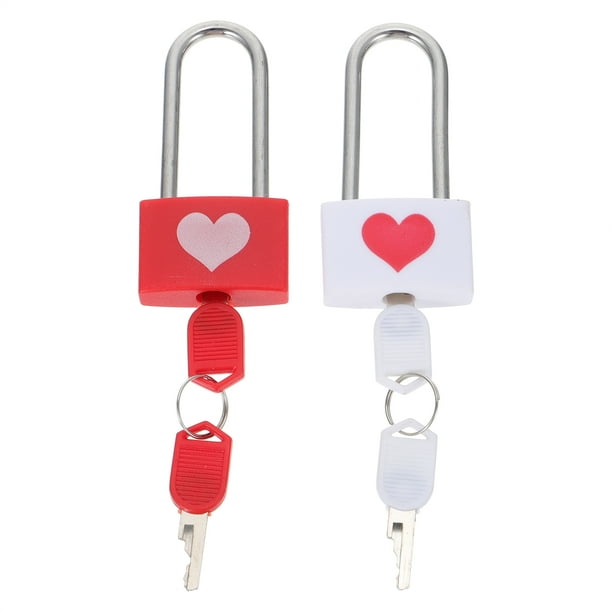 2pcs mango largo cajón cajón cerradura creativo decorativo candado blanco rojo