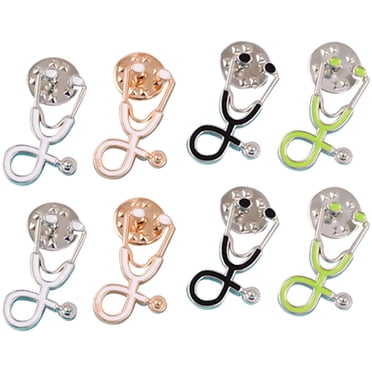 Shisuyan Broche Décorative pour Infirmière en Forme de Stéthoscope Élégante Couleurs Assorties 8 Pcs 1.0x0.6x0.2in