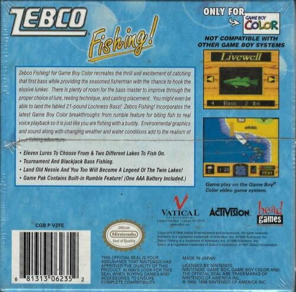 Zebco Fishing GBC (Brand New Factory Sealed US Version) Game Boy Color