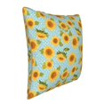 thumbnail image 2 of Fotbe White Polka Dot Sunflower A Pattern Velvet Decorative Throw Pillow Covers with Elegant Piping, Soft Plush Cushion Cover for Sofa, Bed, Car, Office-20"x20", 2 of 8