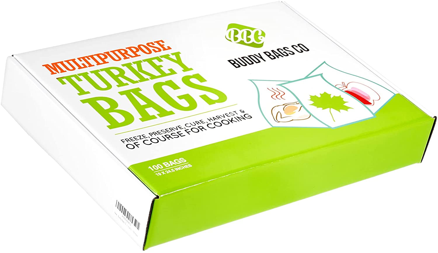 Buddy Bags Co Bolsas multiusos para horno de pavo, fabricadas en Estados  Unidos, 19 x 24.5 pulgadas, paquete de 10
