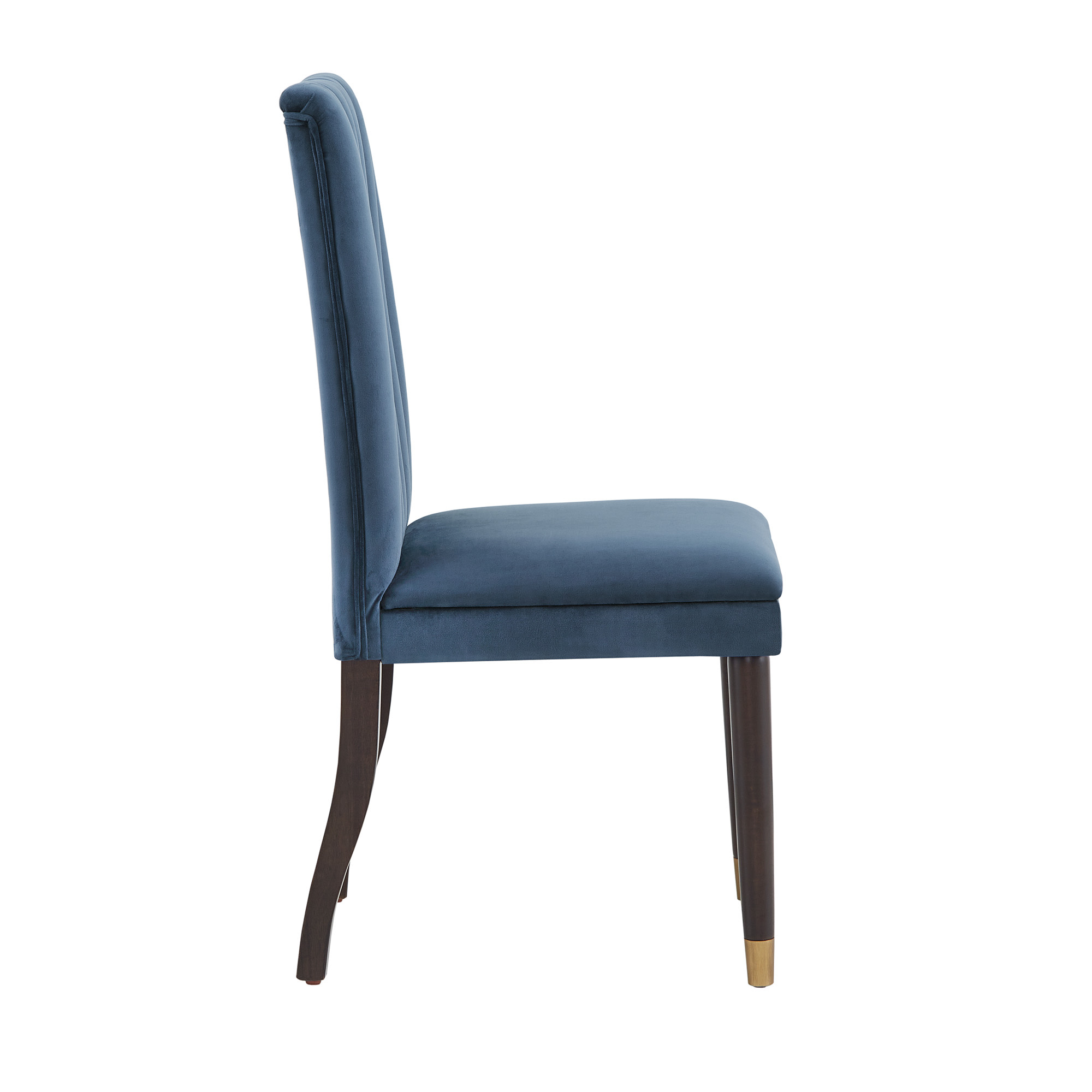 Weston Home Avesbury Velvet Channel Back Dining Chairs, Set of 2, Blue Velvet
