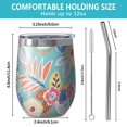 thumbnail image 5 of 12oz Stemless Wine Tumblers Green Pioneer Flower and Leaf Vacuum Insulated Stainless Steel Travel Tumbler Cups Mug with Lid and Straw for Champaign,Cocktail,Beer with Cleaning Brush, 5 of 5