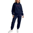 thumbnail image 3 of Kcolen Womens Sweatsuits 2 Piece Set Heartbeat Print Casual Tracksuit Sets Oversized Graphic Hoodies with Jogger Sweatpants Set Valentine's Day Gifts Dark Blue, 3 of 5