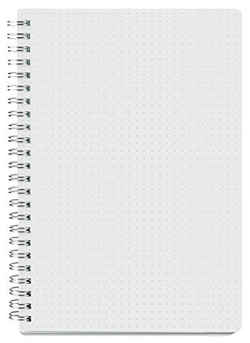 3 Pack A5 Spiral Bullet Dotted Journal with 120gsm Thick Paper Dot Grid Spiral Notebook with Plastic Hardcover and Elastic Band Closure 80 Sheets Per Pack 5.7X 8.3 inches