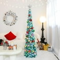 thumbnail image 3 of Fall Tree Home Decor Pop Up Tree with Lights & Timer & Modes Collapsible Tinsel Pencil Tree for Autumn Harvest Porch Thanksgiving Party Decorations Maple Leaves, 3 of 6
