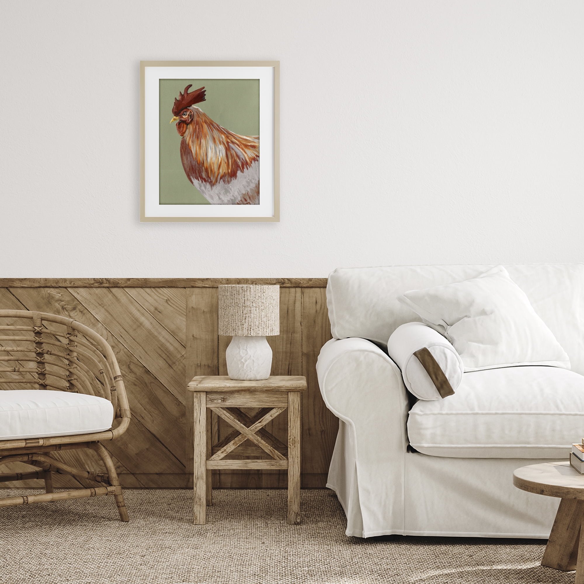 Stupell Industries Gallant Rooster Portrait Birch Framed Print Under Glass, design by Andy Beauchamp