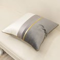 thumbnail image 3 of Funda de cojín de terciopelo a rayas de cuero azul marino, blanco y dorado, funda de almohada moderna de lujo, almohada decorativa para sofá, sala de estar, dormitorio, coche, 3 of 7