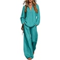 thumbnail image 2 of Linen Two Piece Sets for Women V Neck Zipper Matching Sets Loungewear Fall Travel Outfits Fashion 2026 ,M, 2 of 7