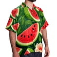 thumbnail image 2 of Watermelon Men's Short Sleeve Beach Shirts Button Down Poplin Casual Printed Summer Unisex, 2 of 6