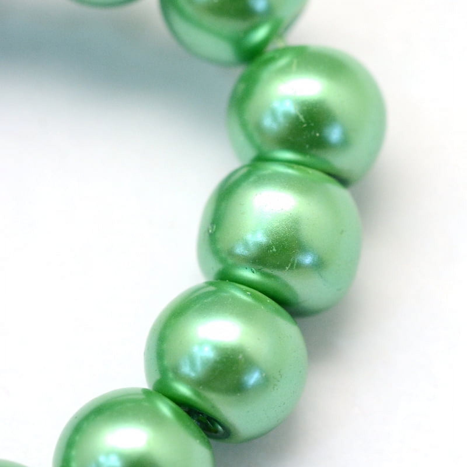 Baking Painted Pearlized Glass Pearl Round Bead Strands Medium Sea Green 6~7mm Hole: 1mm about 135~140pcs/strand 31.4 inch