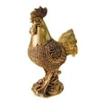 thumbnail image 3 of deevoka Chicken Figurine Decorative Crafts Sculpture for Hotel New Year Holiday golden, 3 of 9