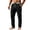 Black, variant on Men Leisure Chinos Solid Color Loose Fit Drawstring Elastic Waist Pants for Outdoor Activities All Seasons