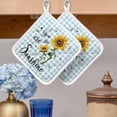 thumbnail image 2 of Sunflower Pot Holders for Kitchen Heatproof Potholder, 4 Pack Blue Plaid Farmhouse You Are My Sunshine Hot Pads Multipurpose Oven Pads Cloth Potholders Trivet for Cooking and Baking, 2 of 8