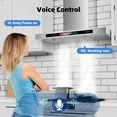 thumbnail image 2 of 36 Inch Wall Mount Range Hood 900 CFM with Voice/Gesture/Touch Control, Stainless Stee Ducted Kitchen Hood Vent with 4 Speed Exhaust Fan, Memory Mode, Adjustable Lights, 2 of 8