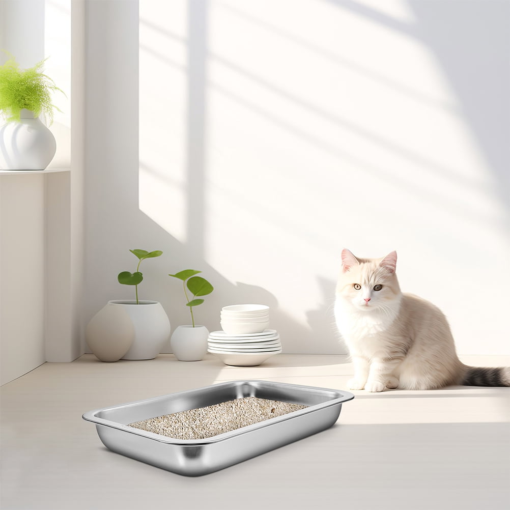 PBPBOX Pet Litter Box Rectangular Stainless Steel Easy Cleaning Balcony 1Set