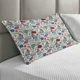 thumbnail image 2 of Science Quilted Pillowcover, Elementary Theme Student Supplies Globe Paints and Brushes Books, Standard King Size Accent Pillow Cover for Bedroom, 36" x 20", Multicolor, by Ambesonne, 2 of 2