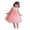 Pink, variant on Sngxgn Girls Ruffle Trim Dress Print and Solid Color A-line Swing Flared Belted Casual Party Dress(Beige,100)
