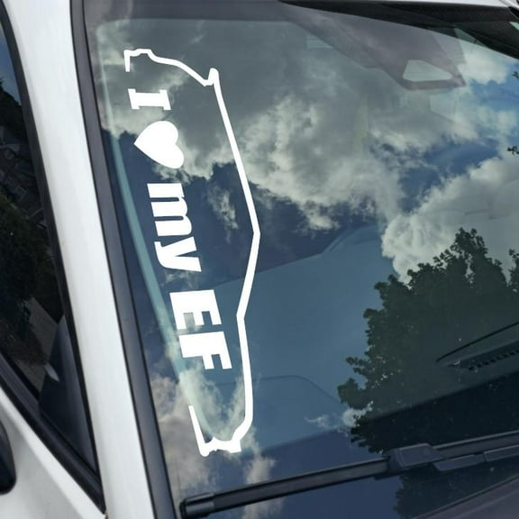 I Love my EF Vinyl Decal Sticker Bumper Window UV & Water Resistance Banner 21" perfect fit for windshield Low life Heart