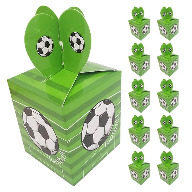KAKOWELY 50 cajas para fiestas de fútbol, regalos para fiestas, golosinas, dulces, recuerdos de fiesta con temática de fútbol