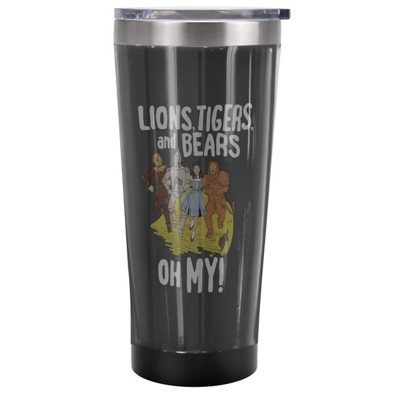 Wizard Of Oz Official The Yellow Brick 20 oz Travel Tumbler, Stainless Steel, Vacuum Insulated with Leak Resistant Slide-Lock Lid
