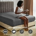 thumbnail image 4 of MR&HM Satin Fitted Sheet Queen Size, Silky Bottom Sheet with Elastic Corner Straps, Deep Pocket up to 15 Inches, No More Slipping Off for Mattress - 1 Fitted Sheet Only (Dark Grey), 4 of 6