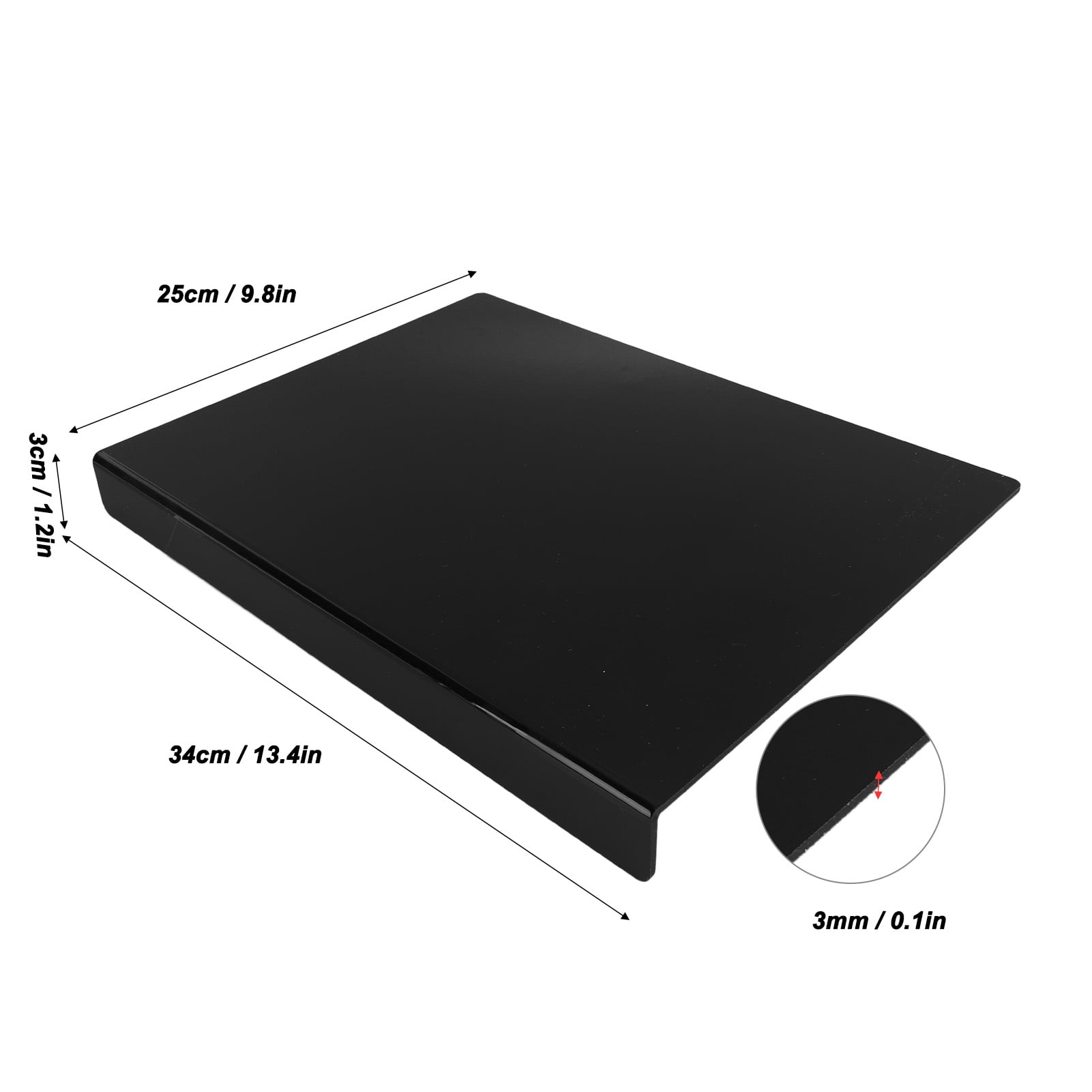 YAHHU Clear Acrylic Cutting Board with Counter Lip, 13.4 x 9.8 inches (34 x 25 cm), Transparent Chopping Board for Bread, Meat, Veggies & Fruits, Kitchen Essential Gadgets