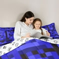 thumbnail image 5 of Homewish Boys Girls Pixelated Miners Game Bedding Comforter Set 2pcs,Geometric Plaid Grid Twin Comforter Sets Microfiber,Abstract Video Game Breathable Bedding Set,Luxury Bedroom Decor, 5 of 8