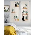 thumbnail image 2 of Japanese Sheer Curtains 63 Inch Length 2 Panels Set, Farmhouse Cartoon Cats Green Vegetation Plants Voile Window Treatment Rod Pocket Curtains Sheers Drapes for Bedroom/Living Room/Kitchen 52x"63"x2, 2 of 7