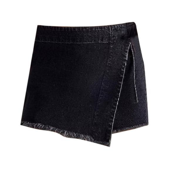 Shorts for Women Tie Up Side Wrap Skirt Style High Waist Denim Skort Shorts