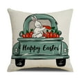 Pompotops Easter Bunny Throw Pillow Cover, 18 x 18 Inch Easter Pillow