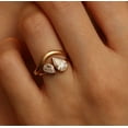 thumbnail image 2 of Jewelerix Gorgeous Moissanite Diamond Anniversary Ring Bezel Pear Shape Engagement Ring for Her Yellow Gold Vermeil Mother's Day Gift, 2 of 6