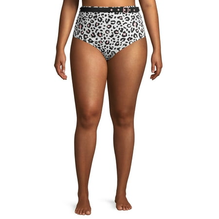 No Boundaries Juniors' Plus Size Feeling Fierce High Waist Swimsuit Bottoms