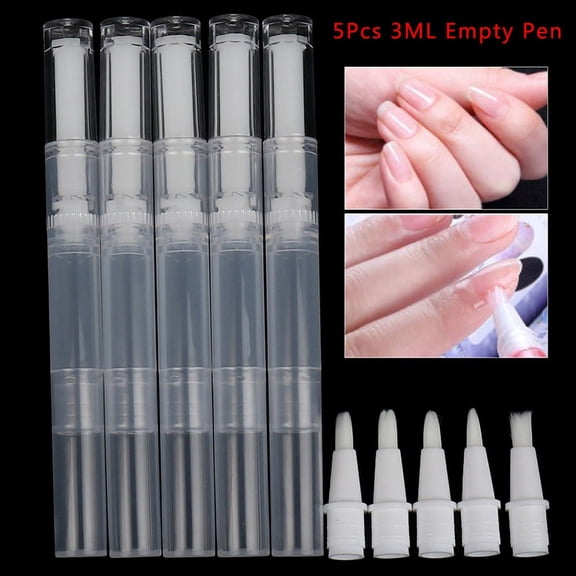 5Pcs 3ML Nail Nutrition Oil Empty Pen Botttle With Brush Applicator Nai HfWSWA