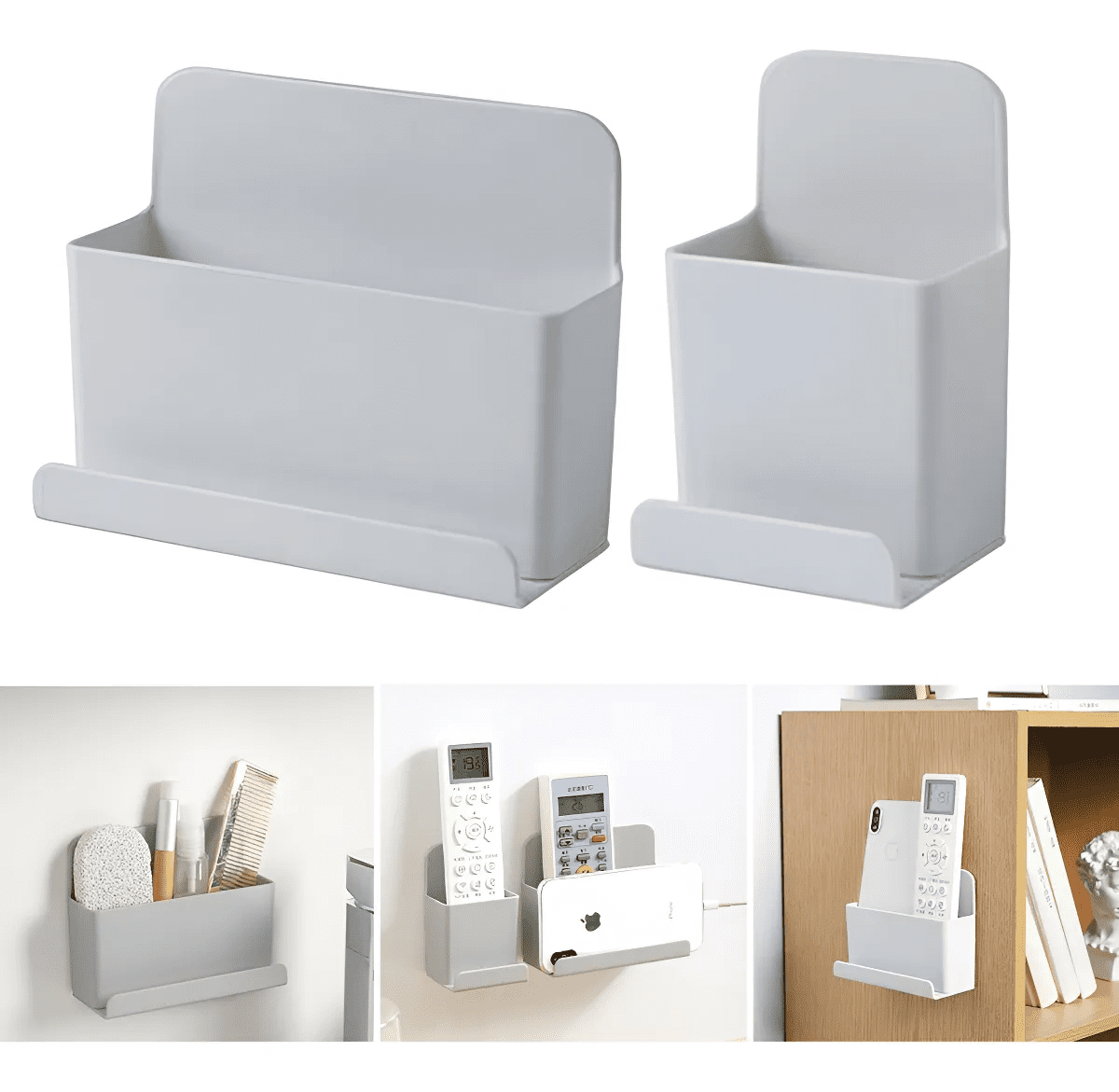 2 Pcs Organizador Estante Para Control Remoto Porta Celular Xtellar gris