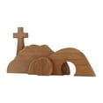 Easter Cross Figurine Wooden Jesus Empty Tomb Statue Home Decor