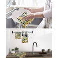 thumbnail image 5 of Spring Gnomes Kitchen Dish Towels for Drying Dishes Set of 3, Botanical Budding Sunflowers Buffalo Plaid Waffle Weave Microfiber Hand Tea Bathroom Towels Quick Dry & Absorbent Towel 15.7x23.6, 5 of 7