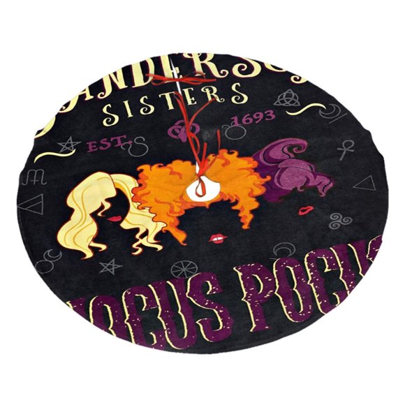 Hocus Pocus Christmas Tree Skirt, Soft And Funny Merry Christmas Tree Collar Farmhouse Xmas Holiday Decoration 36"