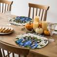 thumbnail image 5 of Polka Dot Blue Pumpkin Round Braided Placemats Set of 2, Bow Leaf Heat Insulation Place Mats Washable Non-Slip Table Mats for Kitchen Dining Party, 15 Inches, 5 of 9