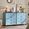 thumbnail image 6 of Joaxswe 5 Drawer Dresser for Bedroom Set of 2, Tall Farmhouse Wooden Chests for Entryway, Light Blue, 6 of 8