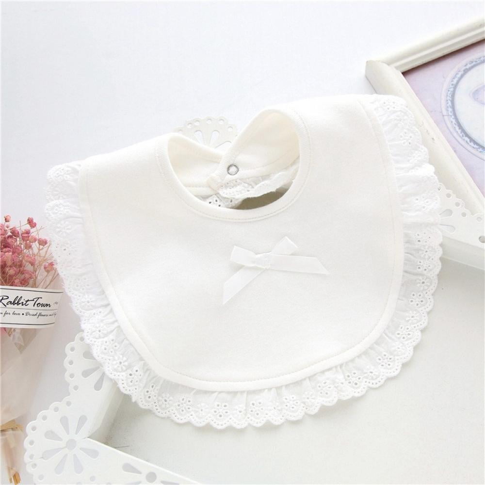 Waterproof Terry Cloth Baby Bibs for Baby Girl with Snaps for Drooling
