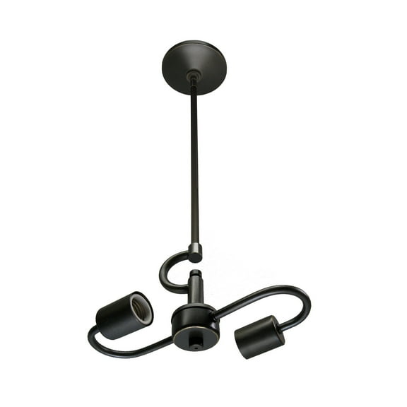 Cloth & Wire Oil Rubbed Bronze 2-Light Pendant Light Fixture for Home Lightning