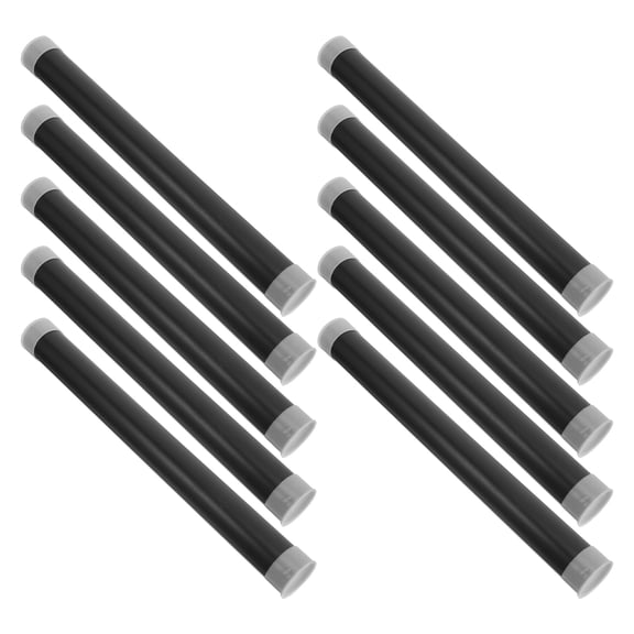 Pretyzoom 10Pcs Black Plastic Poster Storage Tubes with Caps for Office Document Mailing and Artwork Transport