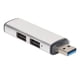 thumbnail image 2 of USB3.0 Hub 3 puertos Mini adaptador de expansión USB compacto y liviano de alta velocidad para teclado Impresora portátil Plata, 2 of 5