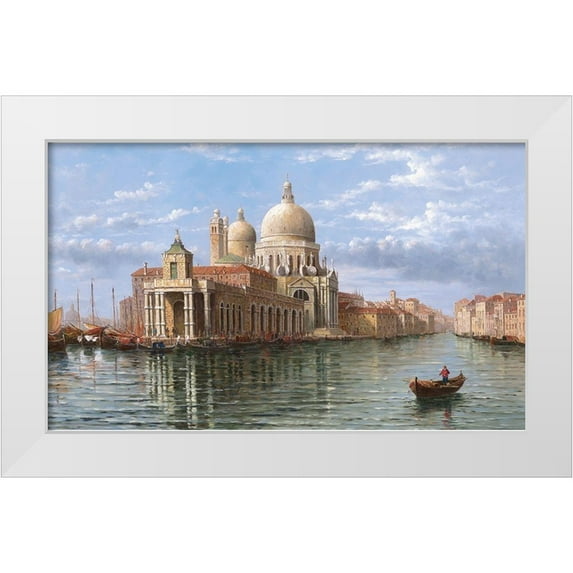 Alighieri, Giovanni 32x21 White Modern Wood Framed Museum Art Print Titled - Venice I